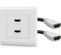 TND HDMI 4K sienas ligzda, 2 x ports, iebūvējama ligzda, kabeļu ceļvedis, sienas savienojuma plate ar UHD ARC Ethernet, ātrgaitas Full HD, ligzdas savienotājs TV mājas kinoprojektoram