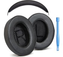Ausu spilventiņi un galvas lente, kas saderīgi ar Kingston HyperX Cloud Stinger austiņām (melnas) Proteīna āda | Mīksts augsta blīvuma putuplasts | Viegla uzstādīšana