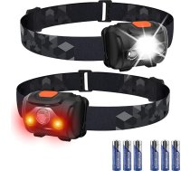 HOSONIC Headlamp LED galvas lukturis Sarkanā gaisma Balta gaisma AAA akumulatora galvas lampas Pack of 2 Ūdensizturīgs 4 režīmi priekšējais lukturis bērniem Pieaugušajiem Kempings skriešana skriešana skriešana Makšķerēšana