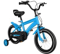 MIUKYUI Bērnu velosipēds 14 collu velosipēds no 3-6 gadiem meitenēm zēniem, balts bērnu velosipēds ar dubļu sargiem un kombinētu priekšējo un aizmugurējo bremzi, izgatavots no augstas kvalitātes oglekļa tērauda