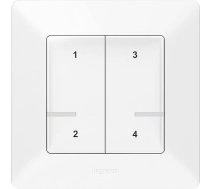 Legrand, Valena Life ar Netatmo scēnu slēdzi ar 4 pogām, bezvadu vadība, lokāla vadība vai izmantojot lietotni vai balss palīgu (Alexa, Siri, ...), LED akumulatora indikators, ietver bateriju, 752168