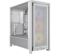 CORSAIR Frame 4000D RS ARGB Modular Mid-Tower ATX moduļu ATX PC korpuss - augsta gaisa plūsma, 3X iepriekš uzstādīti RS ARGB ventilatori, ASUS BTF, MSI Project Zero, Gigabyte Project Stealth - balts