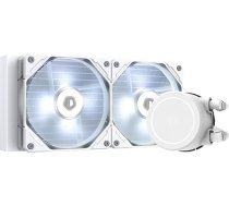 ID-COOLING FROSTFLOW X 240 SNOW CPU ūdens dzesētājs, AIO dzesētājs, 240 mm CPU dzesētājs, balta LED gaisma, 2 x 120 mm PWM ventilatori, Intel 1200, 115X, AMD AM4