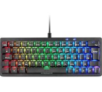 Mars Gaming MKMINIPRO mehāniskā, īpaši kompakta, 60 procentu mehāniskā tastatūra, karsti nomaināmi mehāniskie slēdži, RGB Chroma, spēļu tastatūra ar Antighosting, klusi slēdži, ASV, melna, melna