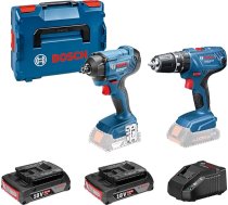 Bosch Professional 18V sistēmas Akku-Schlagbohrschrauber GSB 18V-21 un Akku-Drehschlagschrauber GDR 18V-160 (inkl. 2x2,0 Ah Akku, Ladegerät AL1820 CV, in L-BOXX 136)