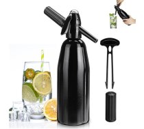Soda sifons, dzirkstošā ūdens aparāts, 1 litra soda ražotājs, soda sifona pudele ar spiediena regulatoru, alumīnija dzirkstošā ūdens sildītājs, 1 litra pārnēsājams soda sifona komplekts mājas sulām, Mojito
