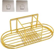 ARFUKA zobu birstes turētājs, elektriskās zobu birstes turētājs, nerūsējošais tērauds, sienas zobu birstes turētājs, bez urbšanas, pašlīmējošs, vannas istabai, zelta krāsā
