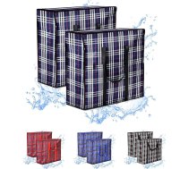 2 iepakojuma atkārtoti lietojams 190 gsm smags smags Jumbo uzglabāšanas maisiņš ar rāvējslēdzējiem veļas maisiņš un drēbju skapis ūdensizturīgs 60 x 50 x 25 cm 82L tumši zils