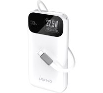 Dudao Powerbank K31 10000 mAh 22,5W PD ar integrētu kabeli - balta