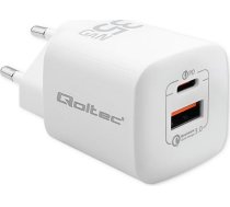 35W gan ultra | 5-20V | 2,25-3A | 1 x usb tipa c pd | 1 x usb | balta
