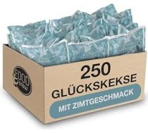 FOOD crew 250 x Ziemassvētku laimes cepumi ar kanēļa garšu - laimes cepumi Ziemassvētki - saldumi - konditorejas izstrādājumi Individuāli iepakoti ar vācu uzrakstiem - vegāni - ražots Vācijā