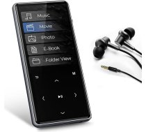 64 GB MP3 atskaņotājs ar Bluetooth 5.0, 2,4 collu ekrāns, mūzikas atskaņotājs ar skaļruni, digitālais mūzikas atskaņotājs ar austiņām, mini balss ierakstītājs, e-grāmata, skārienpogas, ideāli piemērots sportam, melns