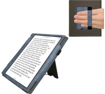 kwmobile Korpuss saderīgs ar Pocketbook InkPad Eo/Bigme InkNote Color+ korpusu - flip-korpuss ar siksniņu - mākslīgās ādas vāciņš - tumši zils tumši pelēks