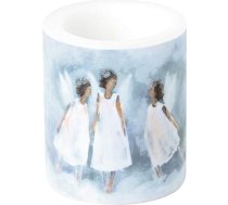 Miss Lovely Pillar Candle Lantern Ziemassvētku svece Angel Komūnijas apstiprināšanas svece Blue & White Baznīcas svētki Komūnija Apstiprināšana Kristības Kristības Ziemassvētki Guardian Angel Ziemassvētku Ziemassvētku rotājums