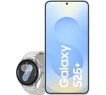 Samsung Galaxy S25+ AI viedtālrunis ar Galaxy AI, 12GB RAM, 256GB atmiņa, Icyblue, 3 gadu ražotāja garantija + Galaxy Watch7 viedpulkstenis