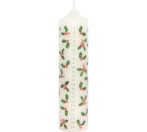 Sarunu galdi Holly Leaf Ziemassvētku staba svece vainagam 8 collu Premium Unscented Wax Countdown to Christmas Day Statement Table Decoration Home Decor