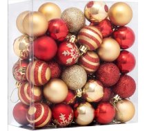 50 gab Ziemassvētku Baubles 1,6 collu Ziemassvētku eglīšu rotājumi Rotājumi Ziemassvētku eglītei Svētku vainags Vainags Dekorēšanas rotājumi Oranžs un zelts 4cm Sarkans un zelta 4cm