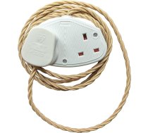 Vintage stila elektriskais pagarinātājs, 5A nominālā sloksne ar divvirzienu ligzdām, divvirzienu pagarinātājs ar 2 m pītu audumu, vītā kabelis mājai, birojam, viktoriāņu laikam