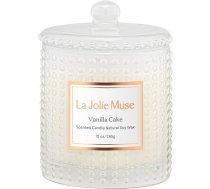LA JOLIE MUSE Vanilla Cake Scented Candle, Vaniļas tortes aromāts, aromātiskās sveces sievietēm, smaržīgās sveces Jūsu mājai, dabīgās sojas sveces, degšanas laiks: 75 stundas, dāvana sievietēm, 285 g, 10 oz