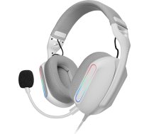 Mars Gaming MH-PRO Spēļu austiņas ARGB Flow Surround Sound AIR 3D Ausu spilventiņi Mikrofons PS4 PS5 Xbox ONE Xbox ONE Xbox Series X-S Switch 2 Windows Mac viedtālrunis Tabletīte Balta