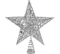 Ornativity Sudraba zvaigzne Ziemassvētku eglītes papildinājums - Ziemassvētku rotājums ar mirdzošu zvaigzni