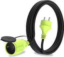 MutecPower Schuko pagarinātājs āra lietošanai IP44 H05RR-F3G 1,5 mm² āra pagarinātājs ar aizsargkontaktu ligzdu un Schuko ligzdu 3 m melns / zaļš