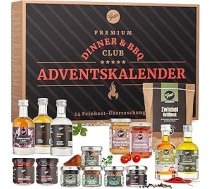 Gepp's Feinkost BBQ Advent kalendārs Premium I Ar mērcēm, garšvielām, smērvielām un iemērkumiem ēdiena gatavošanai un grilēšanai I Ideāla šefpavāra dāvana vīriešiem I Pārtikas adventes kalendārs ar 24 BBQ garšvielām, eļļām, džinu