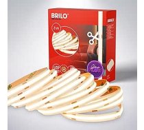BRILONER - COB LED lente, 3 m, silti balta, pašlīmējoša, saīsināma, augsta blīvuma, LED lente, telpu dekorēšana, spēļu dekorēšana, LED lente, ballīšu dekorēšana, LED gaismas lente, balta