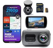 Nextbase 622GW Dash Cam priekšējā + aizmugurējā kamera ar aizmugurējā loga kameru un 64 GB SD karti | Autostāvvietas režīms 24/7 | 4K UHD, attēla stabilizācija, What3Words, GPS un ārkārtas SOS