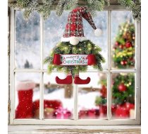 Ziemassvētku vainags ar Ziemassvētku vecīti, Durvju vainags Ziema 69 x 23 cm Ziemas vainags priekšdurvīm LED, Ziemassvētku vainags ar apgaismojumu Ziemassvētku durvju vainags, Ziemassvētku rotājums durvīm, mājas svinībām, logam