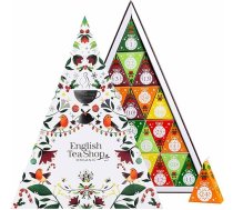 ETS - Organiskās tējas Adventes kalendārs 2024 "Mosaic White", Ziemassvētku kalendārs ar 25 tējas piramīdas maisiņiem, augļu tēja, zāļu tēja, Ziemassvētku tēja