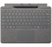 Microsoft Surface Pro Signature tastatūra ar plānu pildspalvu Surface Pro 8, 9, X (Nordic QWERTY), platīna krāsā