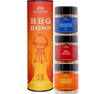 Hallingers BBQ Boss - 3 gab. BBQ dāvanu komplekts, 3 garšvielas no visas pasaules (komplekts) - dāvanu idejas Ziemassvētki un dāvanas Adventes kalendārs Dzimšanas diena Apsveikumi Apsveikumi Jubileja Draudzība