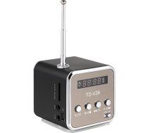 iplusmile TdV26 Digitālais skaļrunis Mini skaļrunis FM Radio Stereo MP3 MP4 mūzikas atskaņotājs Atbalsta Micro SDTf karti/USB/Disku/FM (melns)