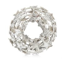 Com-four® Vīniņu vainags ar zvaigznēm, dekoratīvs galda vainags no zariem, dabīgs durvju vainags, ar ko rotāt pašiem, DIY dabīgs vainags kā galda dekors, logu rotājums, durvju pakaramais (1 gab.),