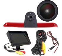 18 mm objektīvs Augstākās kvalitātes atpakaļgaitas kamera + 4,3 collu TFT LCD ekrāns Auto monitora bremžu gaisma Auto jumta atpakaļskata kamera furgonu jumta kamerai Mercedes Benz Sprinter W906 / VW Crafter Caravelle 2007-2015