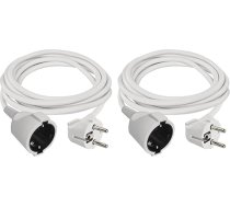 EMOS P0123R 3 m Schuko strāvas pagarinātājs iekštelpām IP20 H05VV-F3G 1,5 mm2 ar aizsardzību pret bērniem (2 gab.), balts