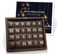 Pralinenbote - Šokolādes adventes kalendārs 2024 ar 24 vācu šokolādes meistaru rokām darinātiem šokolādes izstrādājumiem, šokolādes dāvana, Ziemassvētku kalendārs (Adventes kalendārs)