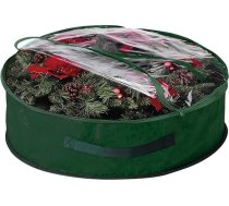 Ram® Zaļa Ziemassvētku vainagu uzglabāšanas soma 24" vainagu vainagiem ar caurspīdīgu logu Izturīgs 600D Oxford materiāls