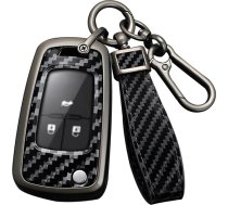 HIBEYO Flip Key Auto atslēgu futrālis piemērots Opel Insignia Astra Meriva Zafira Movano Mokka Adam Oglekļa šķiedras raksts Aizsargājošs vāks atslēgu futrālis Remote Key Flip melns