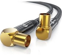 CSL 5 m HDTV antenas kabelis ar pinumu 8k 4k HDTV antenas kontaktdakša leņķveida antenas savienojums leņķveida 135 dB 75 Ohm 90° leņķveida DVB-T un DVB-T2 DVB-C DVB-S DVB-S2 radio FM DAB