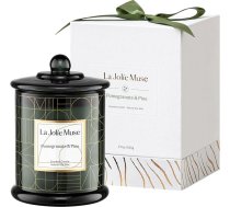 La Jolíe Muse aromātiskā svece stiklā, granātābolu un priežu aromāta svece un dāvanu iesaiņojums, dāvanu svece, 280 g dabīgā sojas vaska sveces, degšanas laiks: 70 stundas