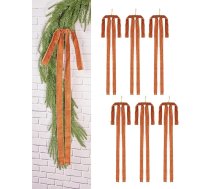 Ziemassvētku samta loks, 6 iepakojums 27,5 x 15,7 collu lauku liels samta Ziemassvētku vainags lokiem Vintage stila Ziemassvētku eglīte Topper liels loks Ziemassvētku āra haki krāsā