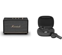 Marshall Acton III bezvadu Bluetooth skaļrunis - melns un JBL Live Pro 2 TWS - ūdensizturīgas bezvadu austiņas ar trokšņu slāpēšanu melnā krāsā - līdz 40 stundām mūzikas atskaņošanas režīma
