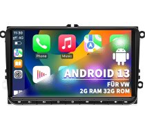 Automašīnas radio VW Golf Passat Seat Polo Skoda, Android 13 sistēma 2G + 32G CarPlay Android Car, 9 collu skārienjūtīgais ekrāns GPS navigācija WLAN Bluetooth stūres vadības stūre