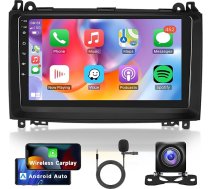 Android auto radio priekš Mercedes Benz W169 W245 B160 B170 B170 B180 B200 W639 Vito Viano W906 Sprinter ar Wireless Carplay Android Car Navigation GPS WiFi 9 collu auto radio ar Bluetooth FM/RDS/DAB aizmugurējais
