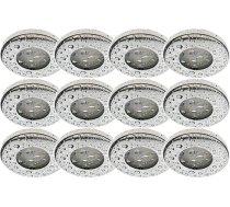 Trango 12er komplekts IP44 Downlight Conté MirrorFinish Tg6729ip - 128B Vannas/dušas/saunas komplekts, LED spuldzes 12 x GU10 3,0 W 3000 K W-balta un nerūsējošā tērauda lakota lejupvērsto gaismu versija