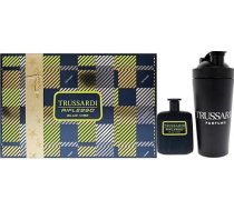 Trussardi Mens Riflesso Blue Vibe 2 gab. dāvanu komplekts 3.4oz tualetes aerosola sporta pudele