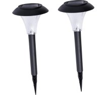 Gadpiparty 2 Stück Solar LED Gartenleuchten Outdoor Bodenleuchte Energiesparend Langlebig für Rasen Weg Terrasse Schwarz