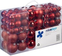 Relaxdays 100 Ziemassvētku bumbiņu komplekts - Ziemassvētku rotājumi - matētas, spīdošas, mirdzošas bumbiņas - diametrs 3, 4 un 6 cm - krāsu izvēle